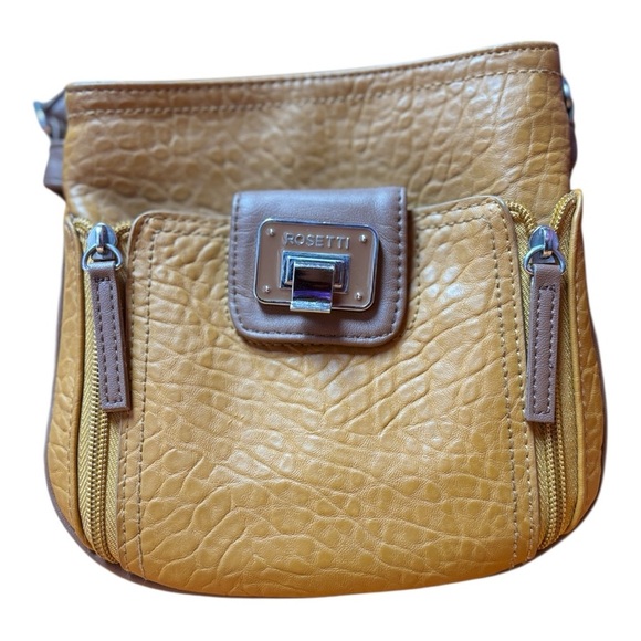 Fratelli Rossetti Yellow and Brown Crossbody Bag with Structured Design - Picture 3 of 4